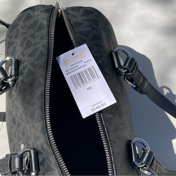 (new+tag) Michael Kors (MK) Grayson medium chain leather satchel — limited edt - Picture 4 of 16